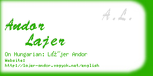 andor lajer business card